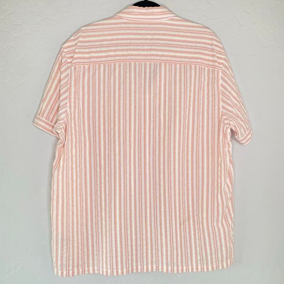 Jeffrey Campbell Cream Striped 100% Cotton Button Up XL - Picture 9 of 10